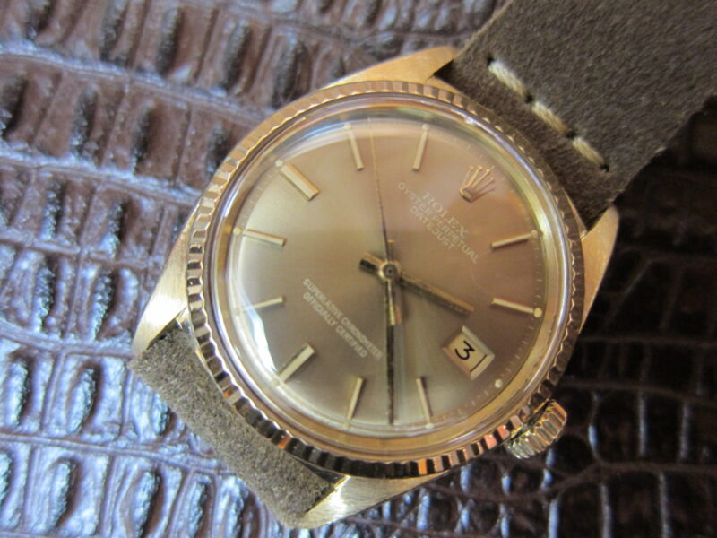 **SOLD** Rolex Datejust ref #1601 18k Gold Beckham dial