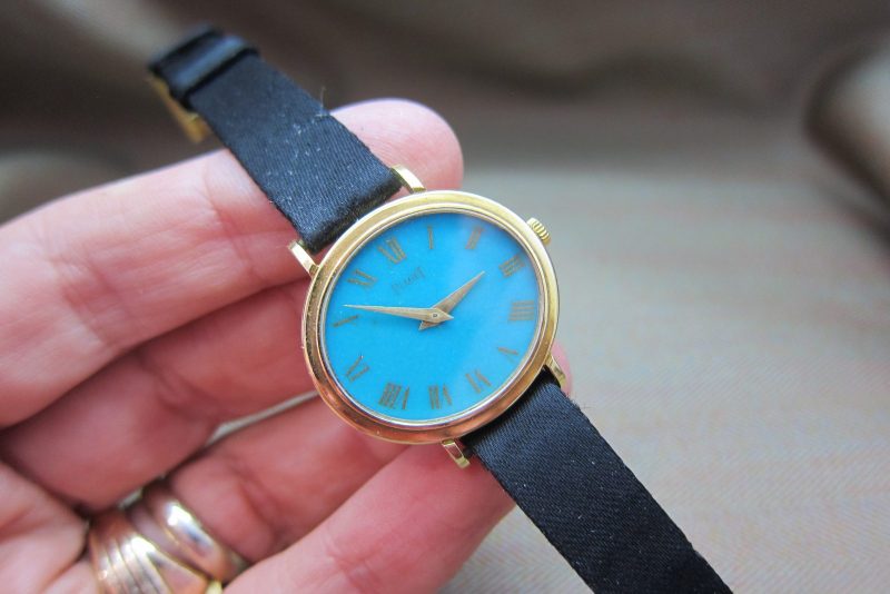 Piaget Vintage Oval 9801 Turquoise Dial 18k