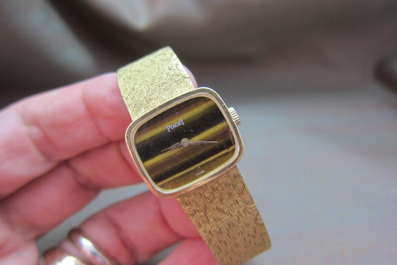 Piaget Vintage Mini Tiger Eye Bracelet Watch 18k
