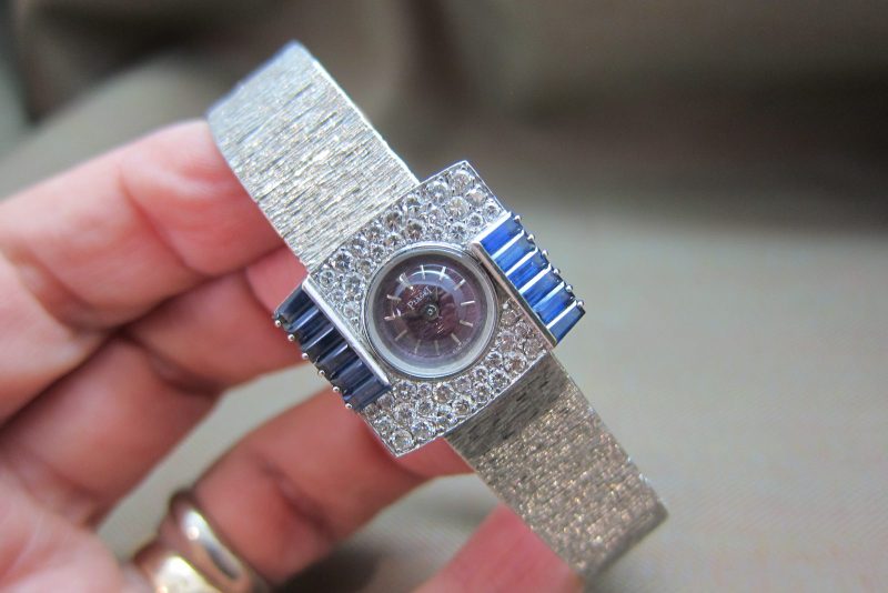 Piaget Vintage Sapphire and Diamond Baguette Piece Unique 3247