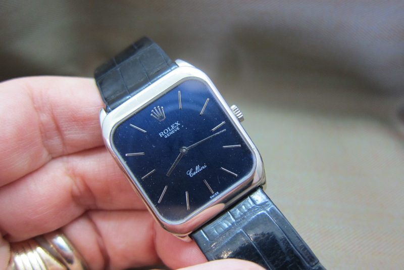 Rolex Vintage Celini  Satin Blue Dial 4135 18k White Gold