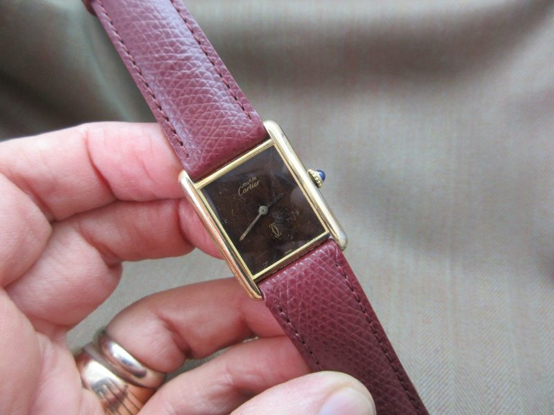 Cartier Vintage Tank Must Plaque Tortoise Color  Dial