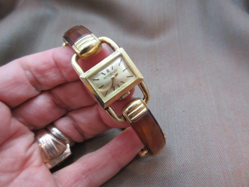 Jaeger-LeCoultre Vintage Étrier 18k Gold Tortoise Shell Bracelet