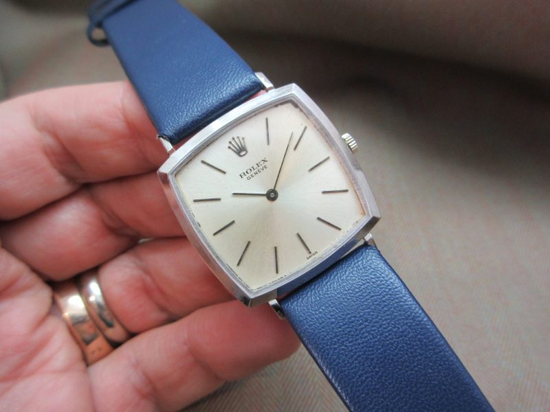 Rolex Vintage 18k White Gold Cushion Pre Cellini