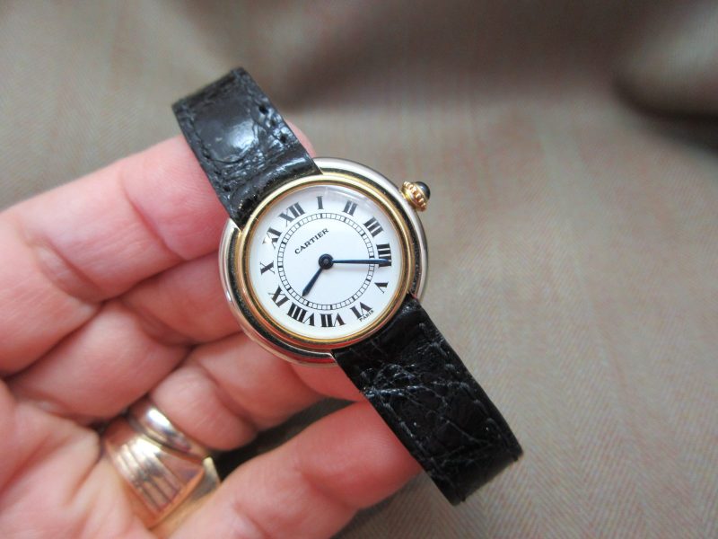 Cartier Vintage Mini Vendome Ellipse 18k Bicolor White & Yellow Gold 67113