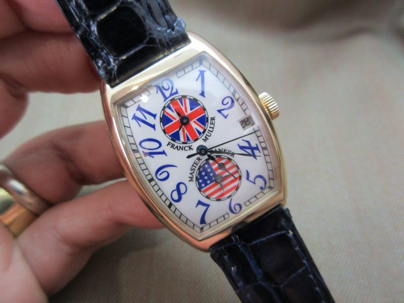 Franck Muller Vintage Master Banker Havana Limited Edition with USA & UK Dual Time Dial 18k