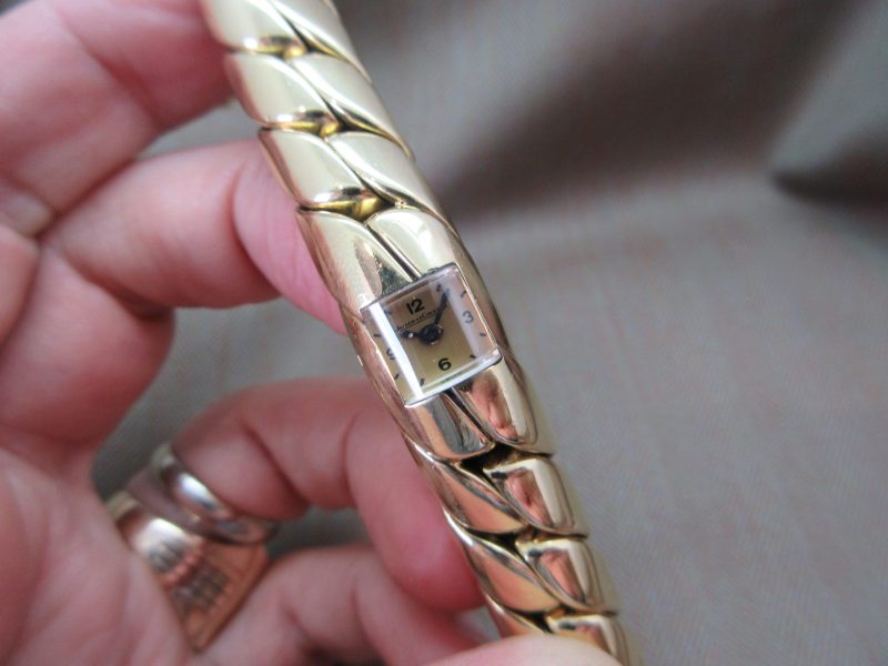 Jaeger-LeCoultre Vintage 18k Gold Duoplan Bracelet Watch, Edmond Jaeger Hallmarked 40's 18002