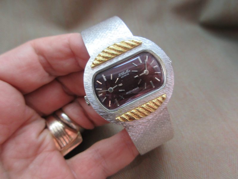 Movado X Chabloz Vintage Twin Time 18k White Gold