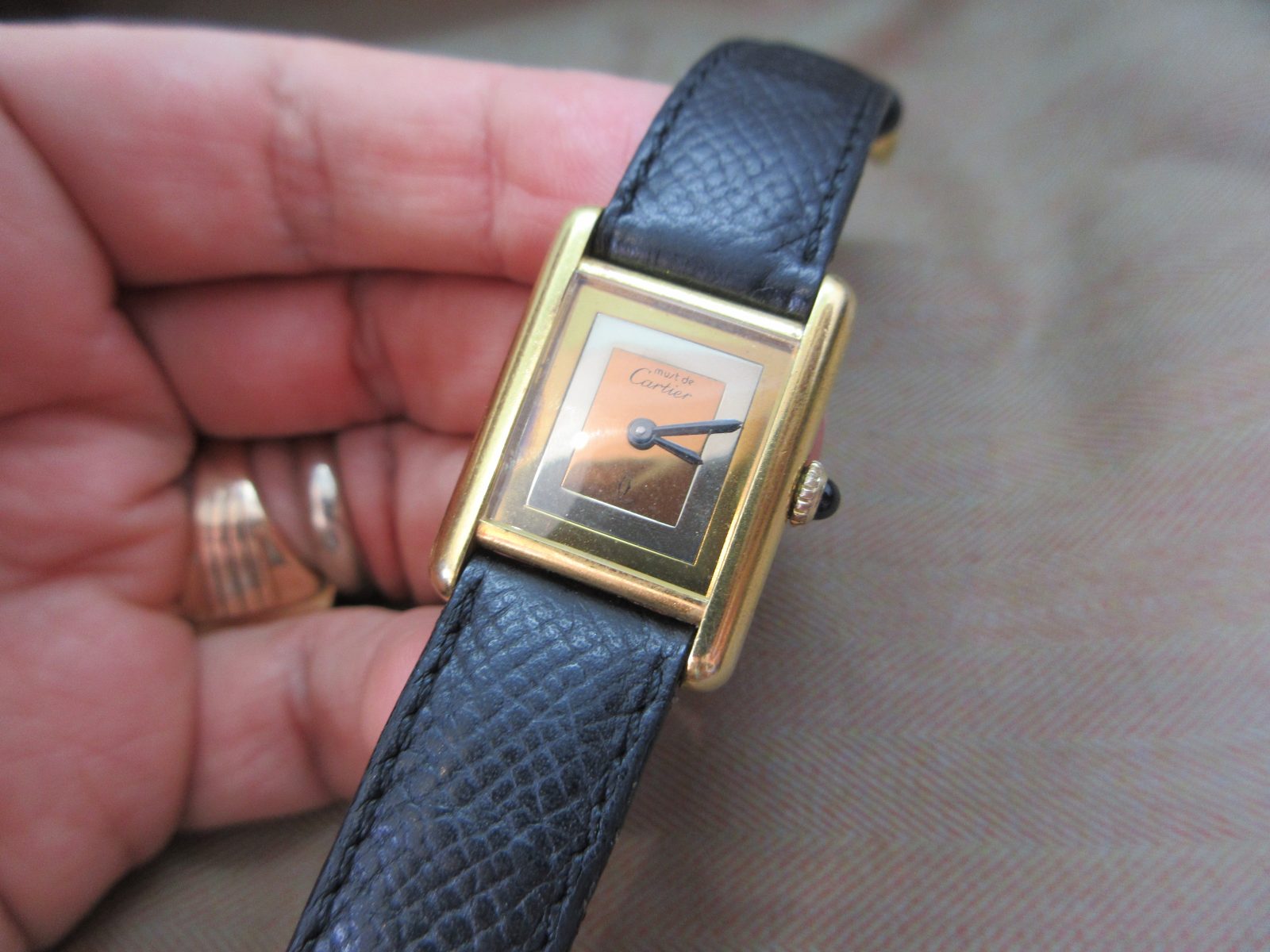 Cartier Vintage Vermeil Tank must Tri Color Junior Size - Image 2