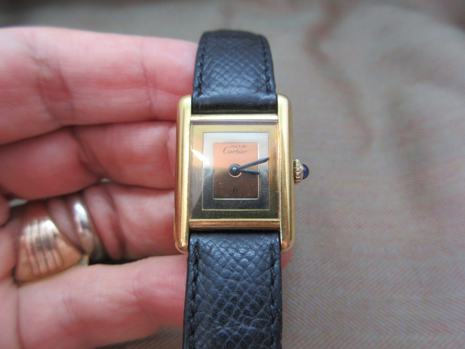 Cartier Vintage Vermeil Tank must Tri Color Junior Size - Image 9