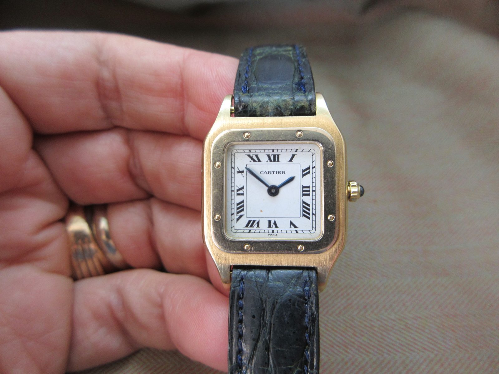 Cartier Santos Dumont Vintage Junior Size 18k 80's 9606 - Image 9