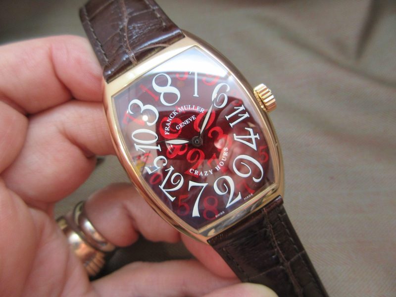 Franck Muller 18k Rose Gold Crazy Hours Rare Red Dial 7851