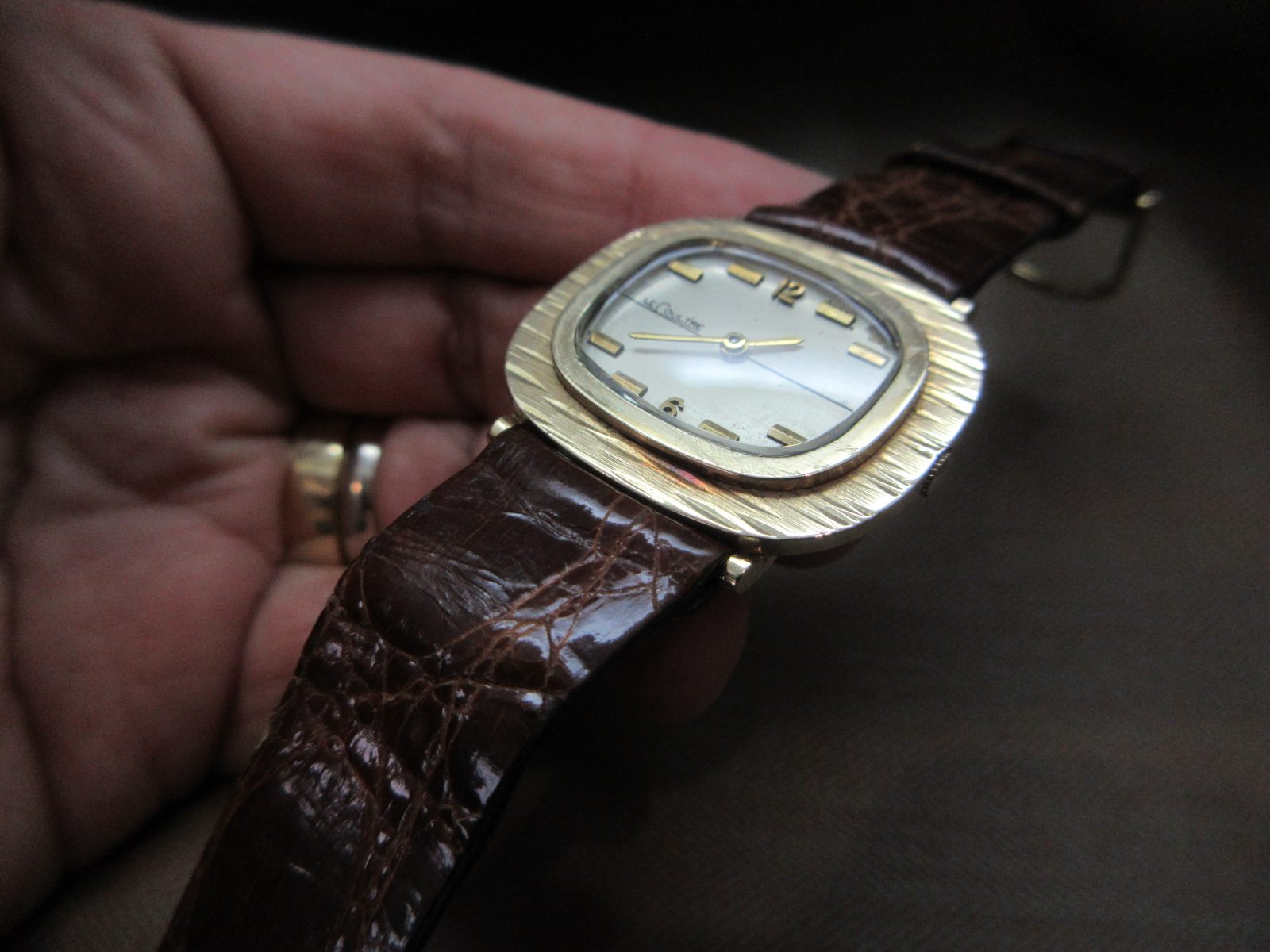 Lecoultre Vintage 14k Cushion Case Unusual Dial - Image 4