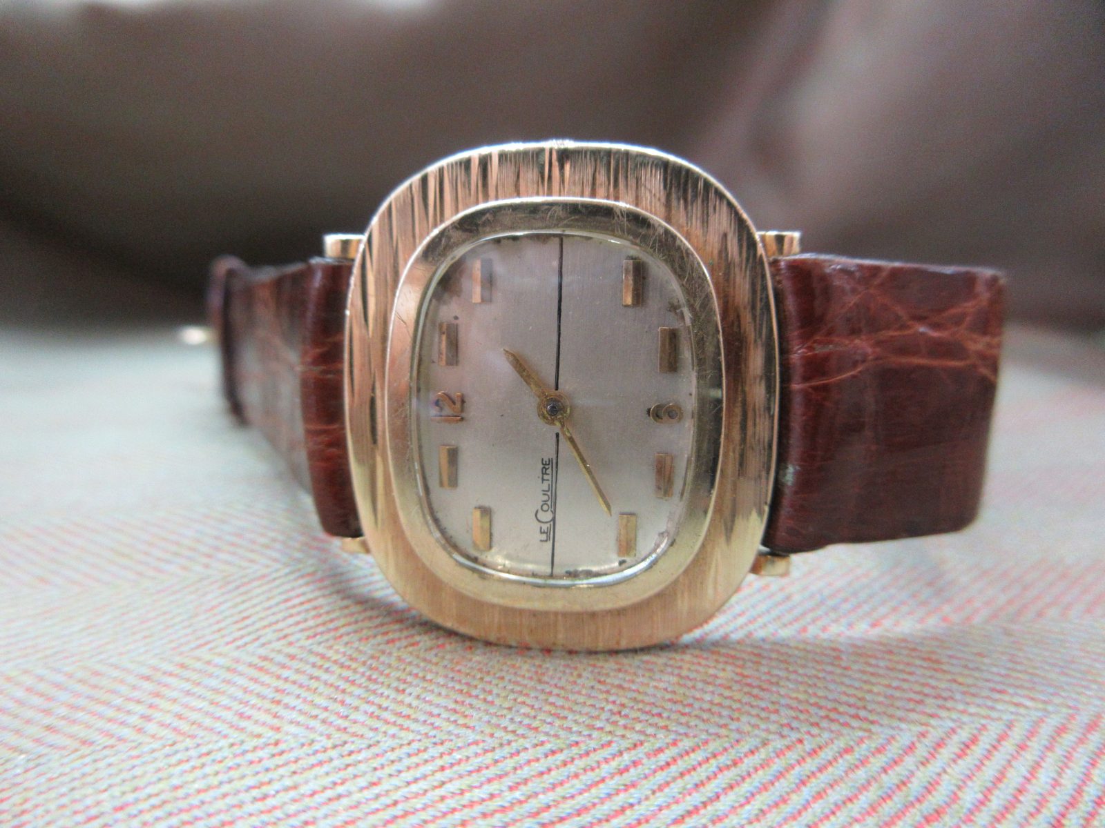 Lecoultre Vintage 14k Cushion Case Unusual Dial - Image 6