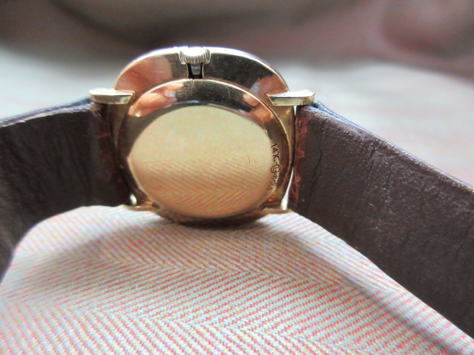Lecoultre Vintage 14k Cushion Case Unusual Dial - Image 8