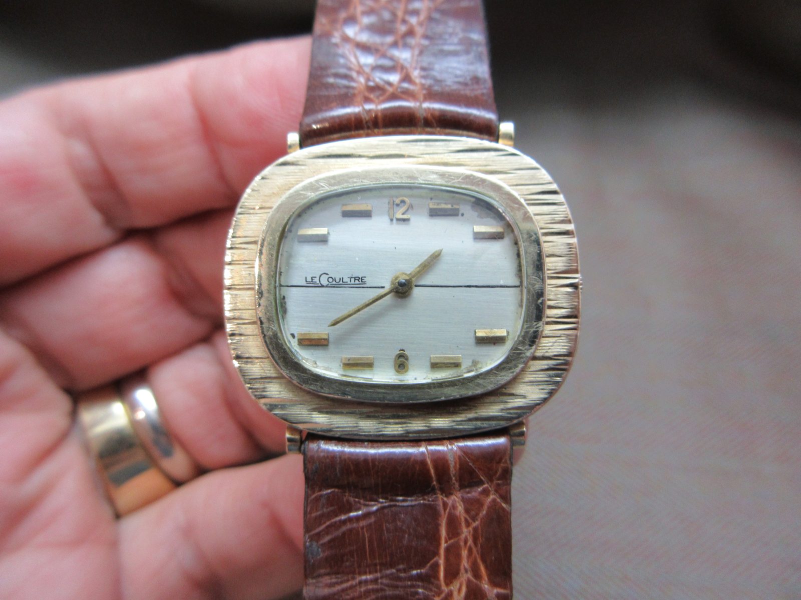 Lecoultre Vintage 14k Cushion Case Unusual Dial - Image 10