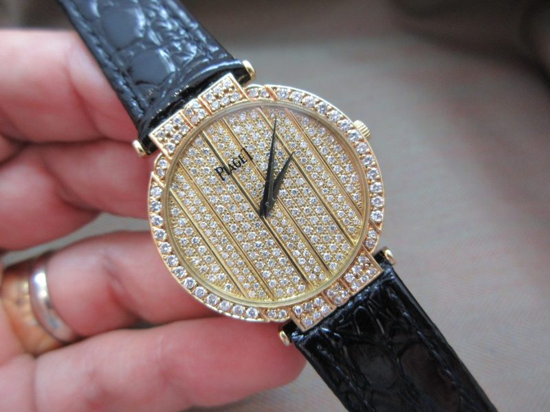 Piaget Vintage Polo 18k Men’s-Size Factory Diamond Bezel and Pavé Dial 8673