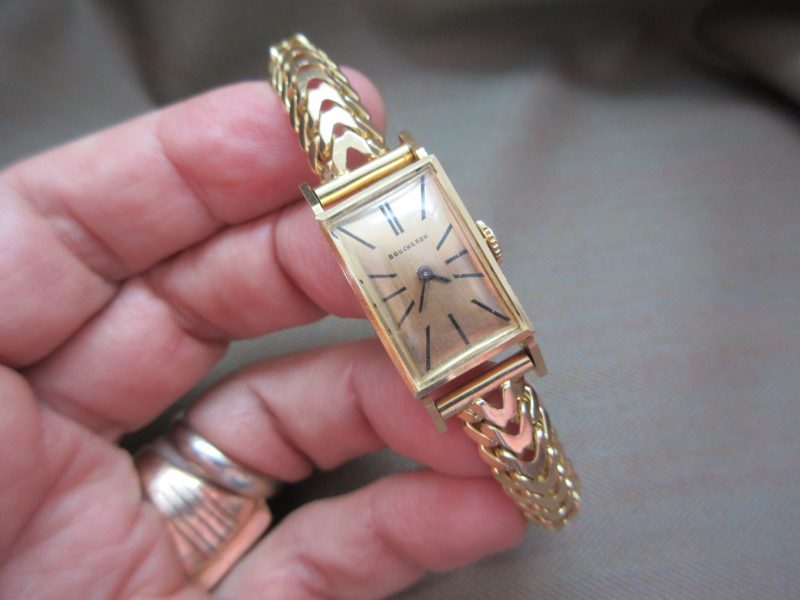 Boucheron Vintage 1950s 18k French hallmarks Herringbone Bracelet