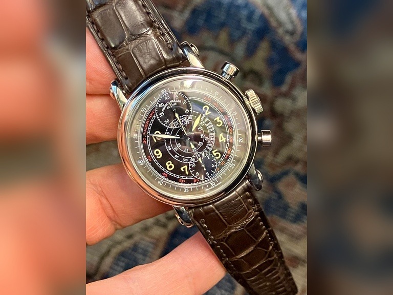 Franck Muller vintage 18kWhite Gold Chronograph 7000 Tritium Dial Rare watch