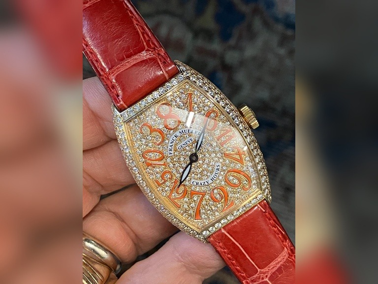 Franck Muller Crazy Hours full Pave Diamond NOS Condition Full set