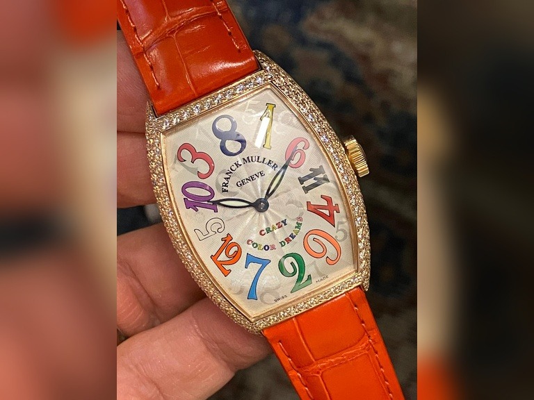 Franck Muller Crazy Hours Color Dreams Diamond Bezel with Original Strap and Diamond Buckle, Full Set