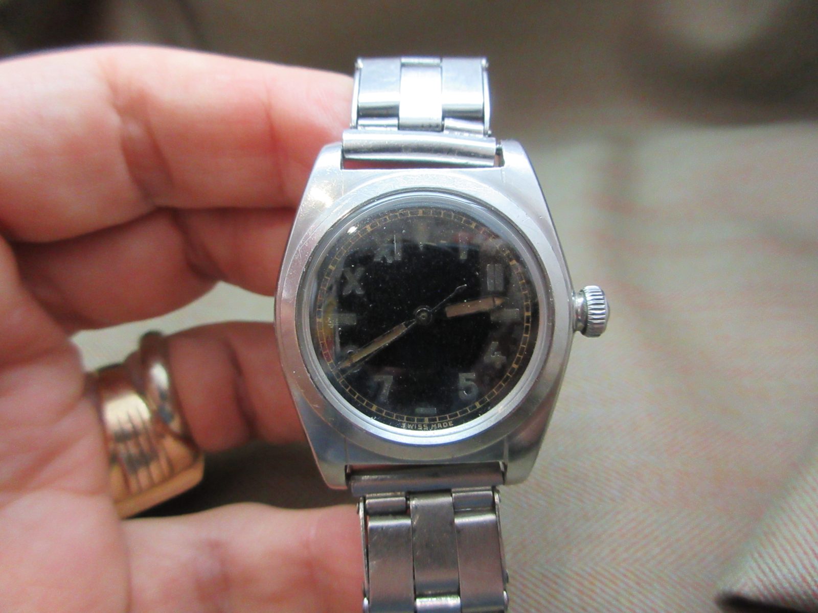 Rolex Vintage Bubbleback Radium Dial on Clement UK Expandable Bracelet, 1940s - Image 11