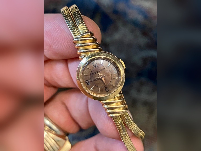 Jaeger-LeCoultre Vintage 1950s 18k Duoplan Cocktail Watch with Edmond Jaeger-Signed Bracelet