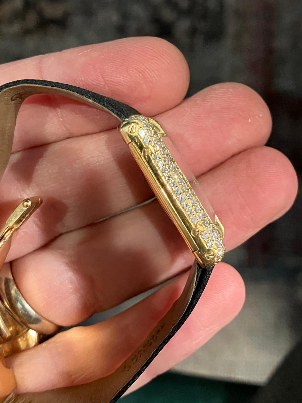 Cartier Vintage Tank Louis Cartier 1970s 18k Pave Diamond & Sapphire - Image 6
