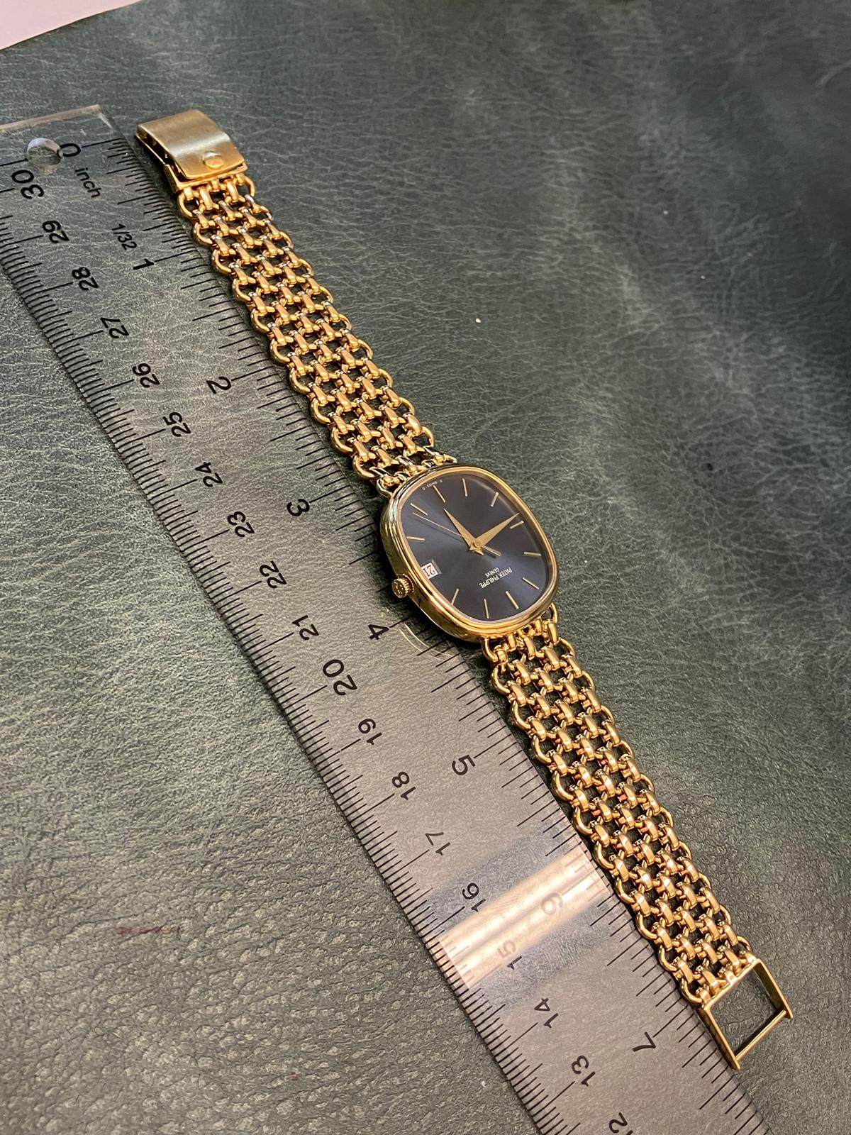 Patek Philippe vintage Golden Ellipse Automatic with Original Knights Chain Finish Bracelet - Image 8