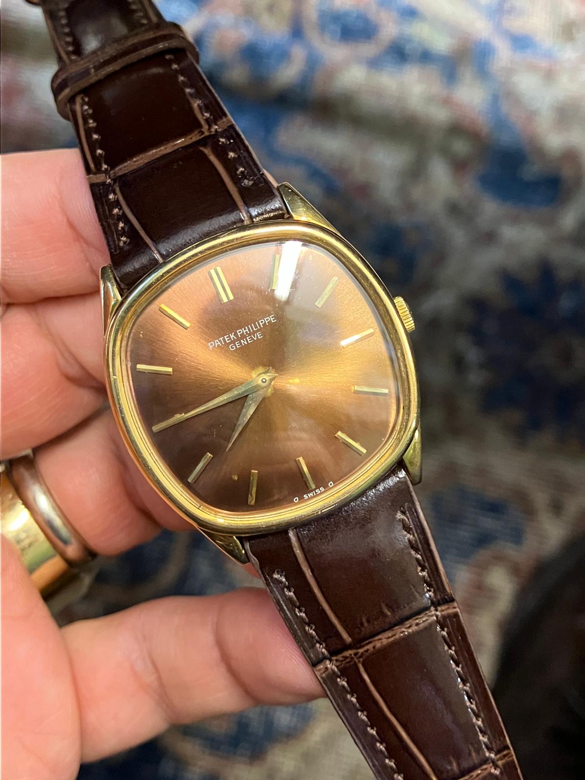 Patek Philippe Vintage Golden Ellipse Jumbo 3644 Brown Dial - Image 2