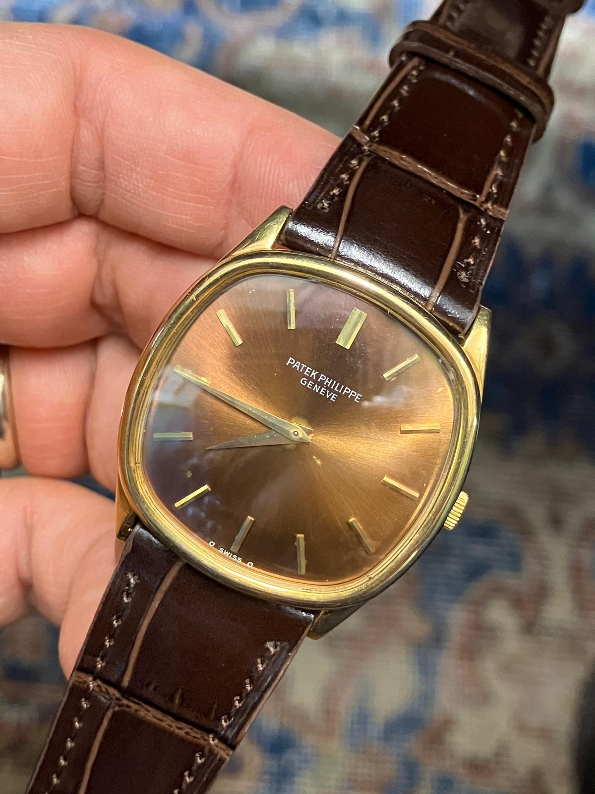 Patek Philippe Vintage Golden Ellipse Jumbo 3644 Brown Dial - Image 4