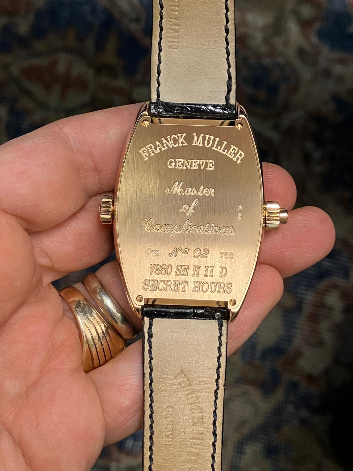 Franck Muller Rare 7880 18k Rose Gold “Secret Hours” Factory Diamond-Set Watch with Box & Papers - Image 8