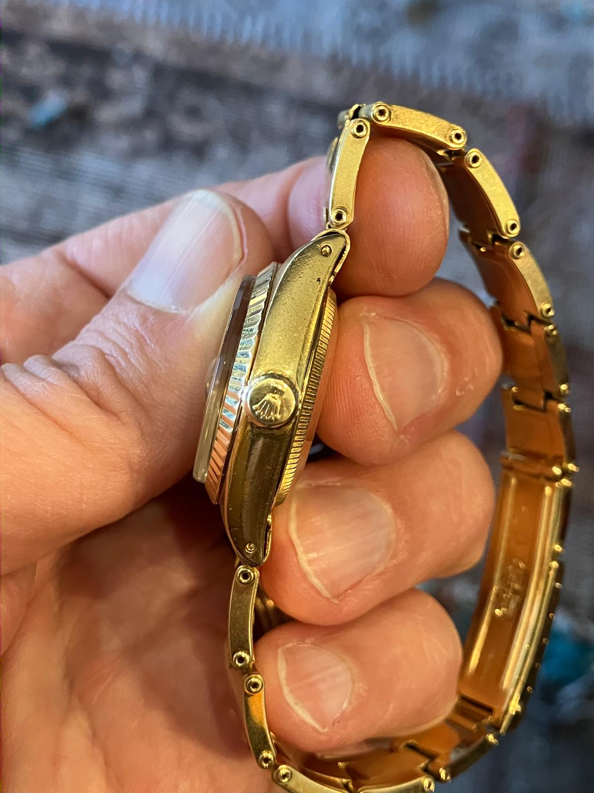 Vintage Rolex Ladies 18k President with Rare Original Rivet Bracelet, Original Invoice & Tag - Image 6