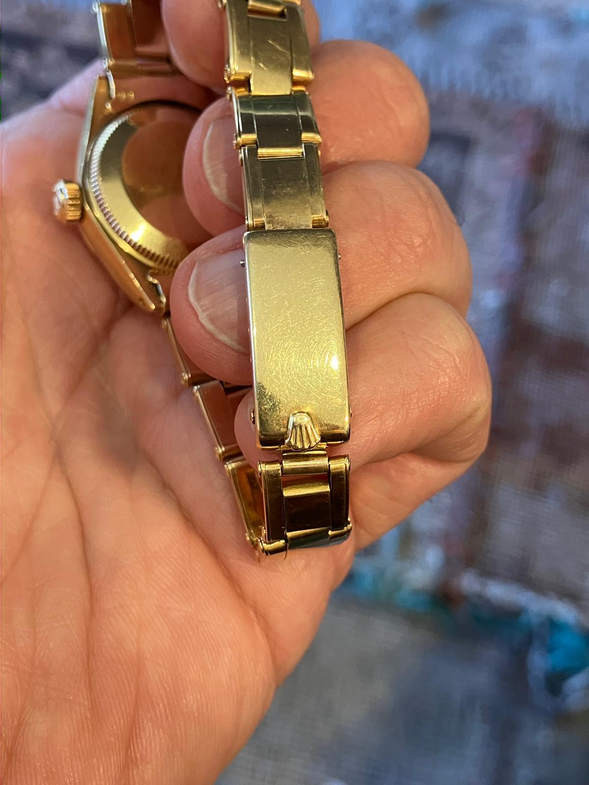 Vintage Rolex Ladies 18k President with Rare Original Rivet Bracelet, Original Invoice & Tag - Image 7
