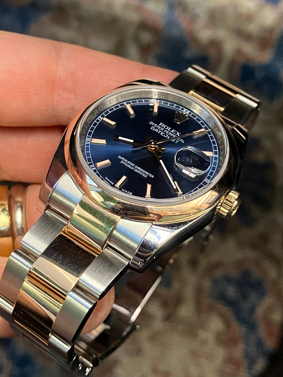 Rolex Datejust 18k Rose Gold & Steel 116201 with Original Box & Papers D serial - Image 4