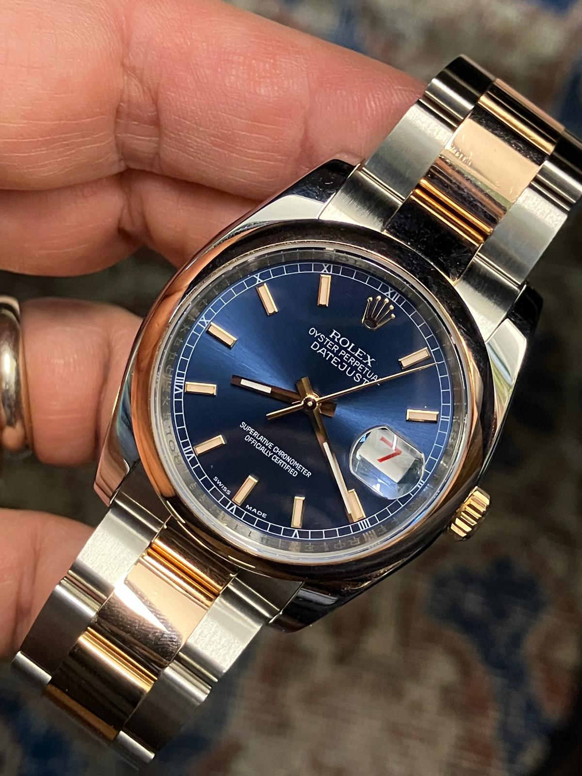 Rolex Datejust 18k Rose Gold & Steel 116201 with Original Box & Papers D serial - Image 3