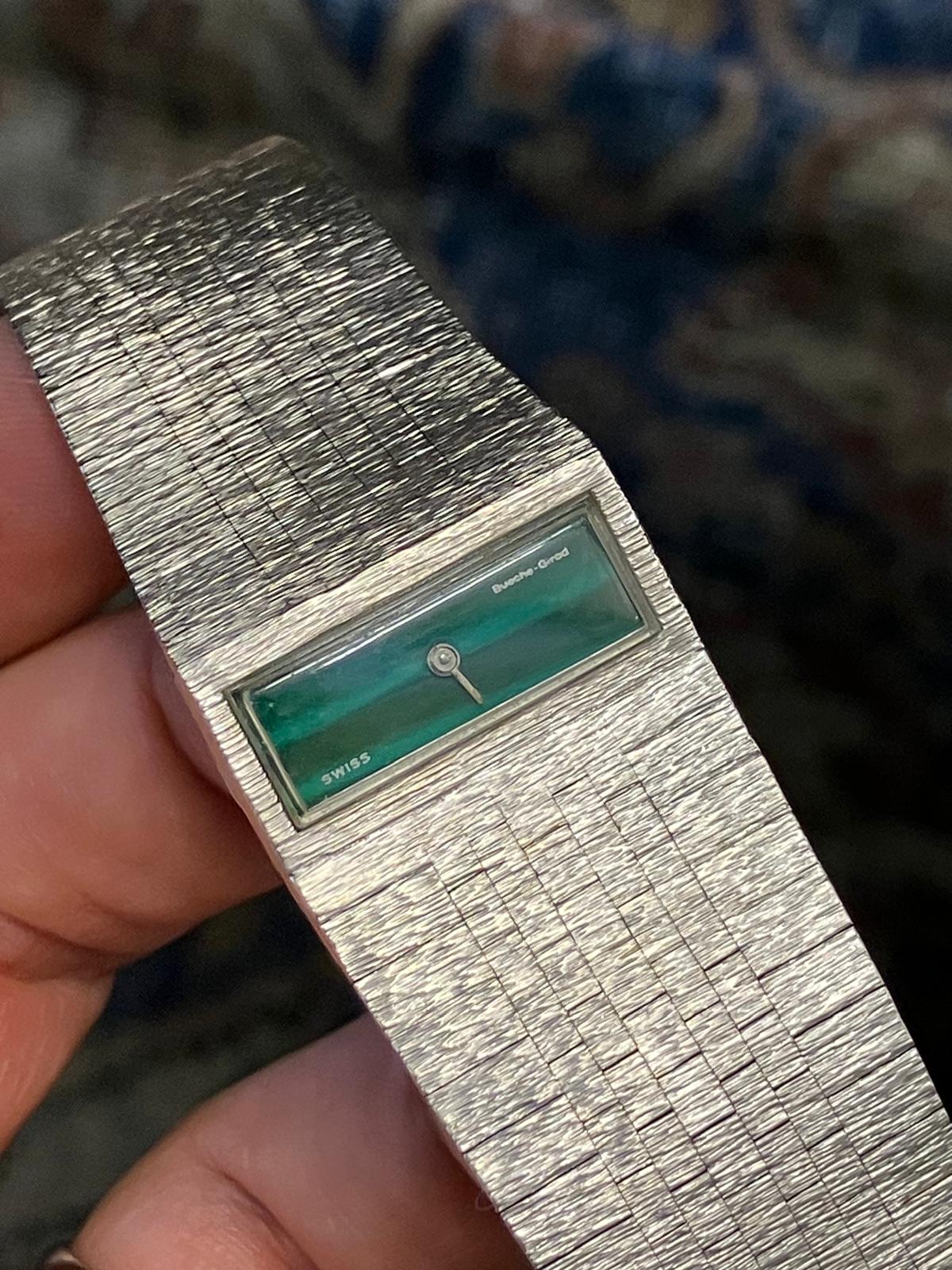 Bueche Girod Vintage 9ct White Gold Driver Watch - Image 2