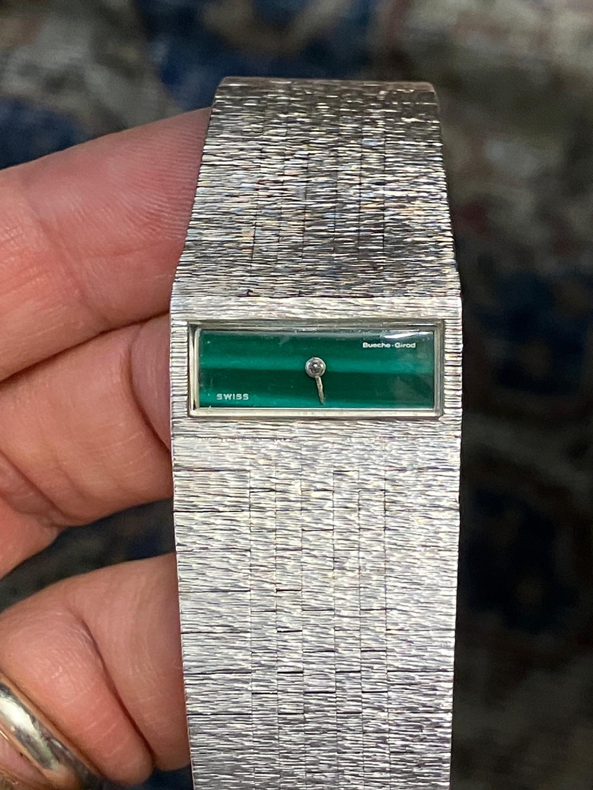 Bueche Girod Vintage 9ct White Gold Driver Watch - Image 3