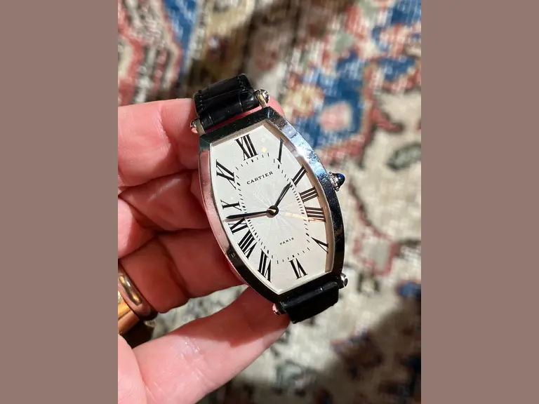 Cartier Vintage Platinum Tonneau Large Size