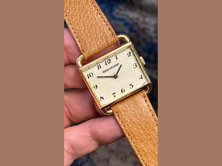 Jaeger LeCoultre vintage 18k etrier Hermès signed and French hallmarks