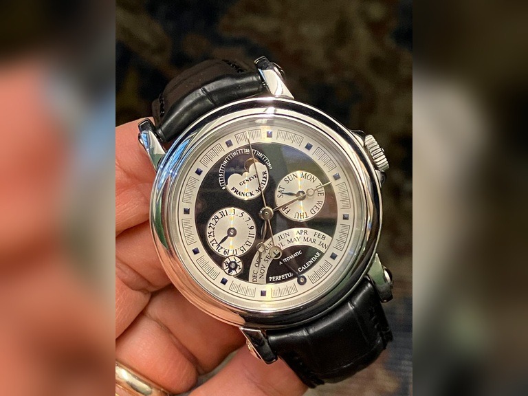 Franck Muller Vintage Perpetual Calender Retrograde 7000 Steel with Box & Paper