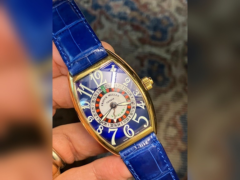 Franck Muller vintage Vegas 18k 5850 Rare Blue Dial
