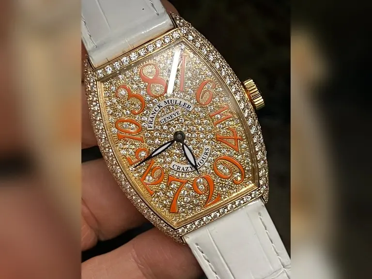 Franck Muller Crazy hours 5850 18k Full Pave