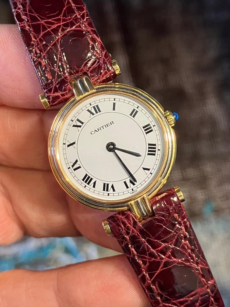 Cartier vintage Vendome 18k quartz movement original strap and buckle