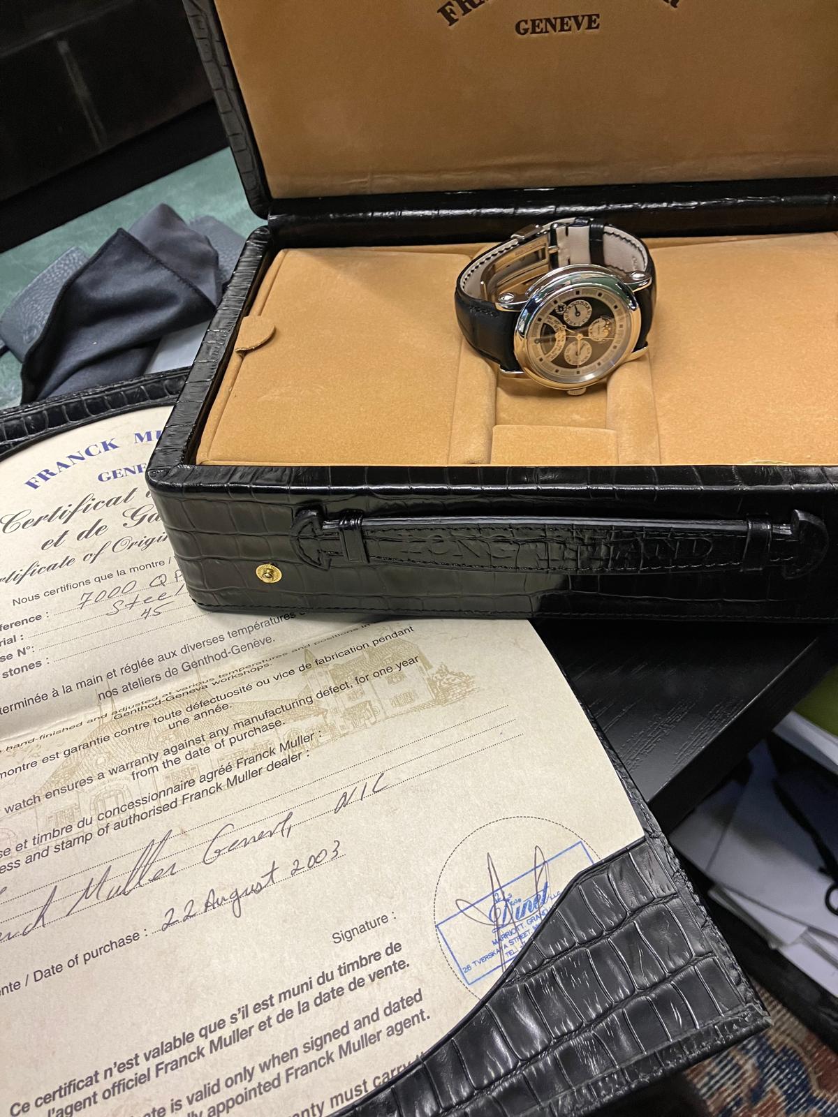 Franck Muller Vintage Perpetual Calender Retrograde 7000 Steel with Box & Paper - Image 6